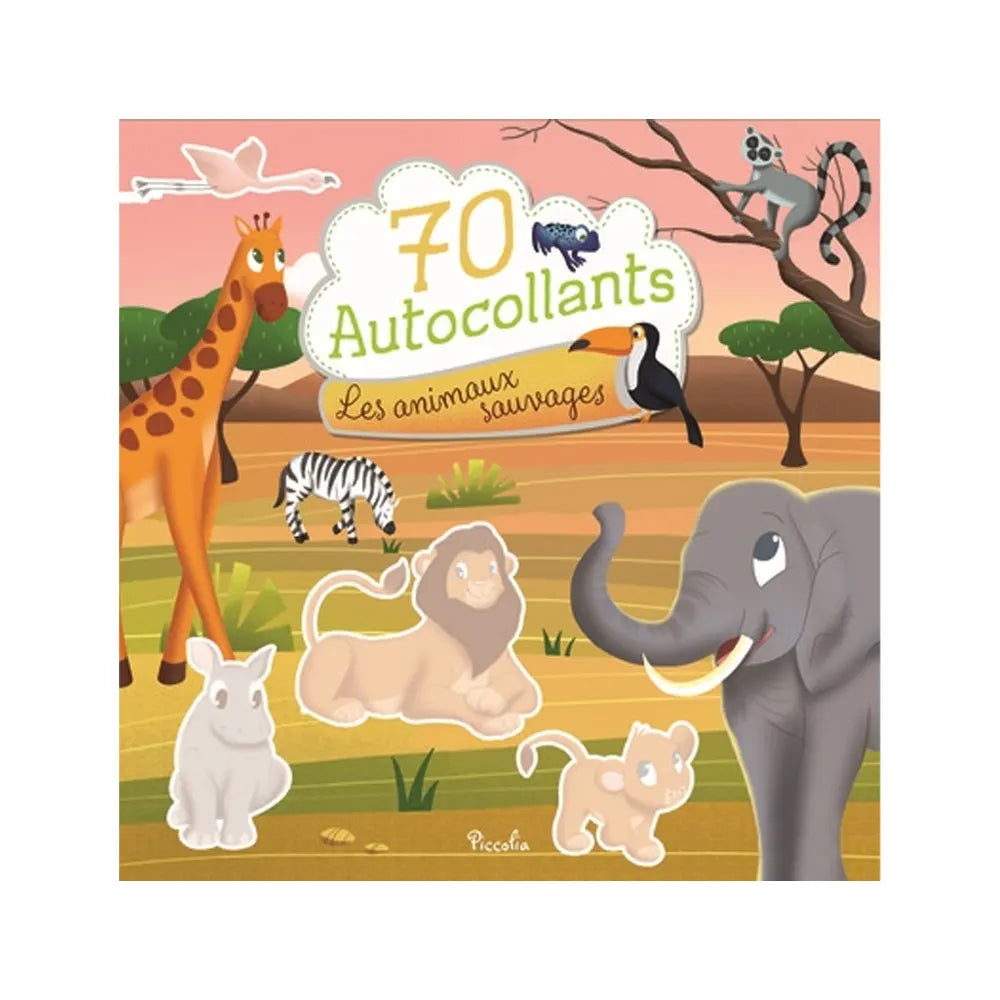 Piccolia Les Animaux Sauvages 70 Autocollants
