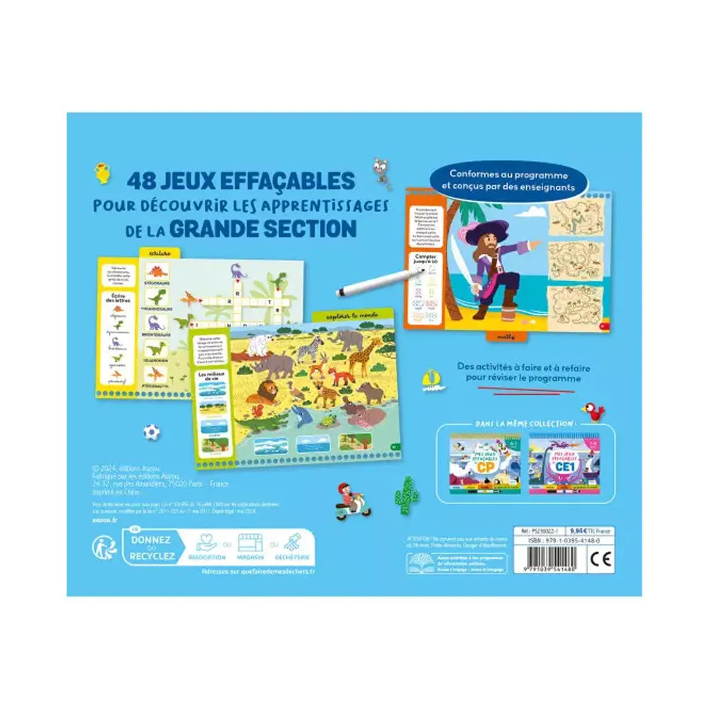 Auzou Éducation Mes Jeux Effaçables de GS