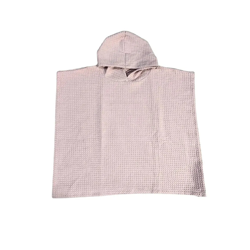 BébéYo Poncho de Bain en Coton Nid d’Abeille – Rose
