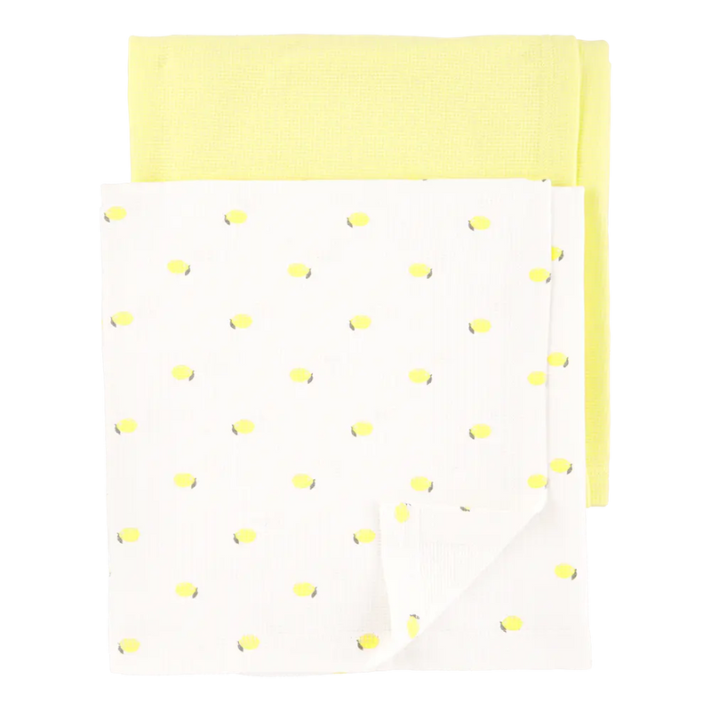 Lot de 2 Couvertures Gaufrées Bébé Fille Carter's - Citron & Jaune