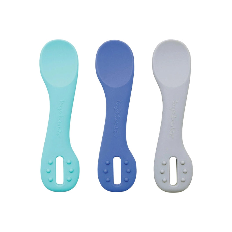 Tiny Twinkle Lot de 3 Cuillères en Silicone 4M+ - Océan