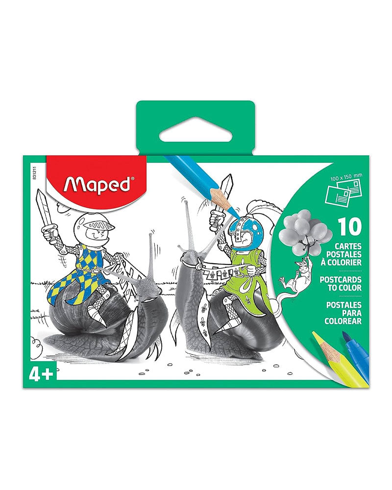 10 Postales para colorear Maped - Verde