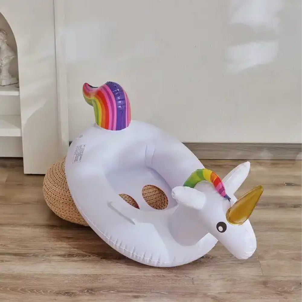 Flotador asiento para niño Unicornio arcoíris con asa