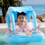 Bouée Géante avec Parasol de Protection - Bleu