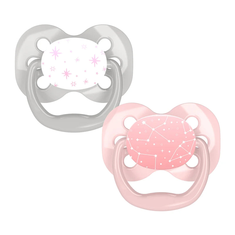 Dr. Brown's Lot de 2 Sucettes Advantage Luminescentes 0-6M - Rose & Gris