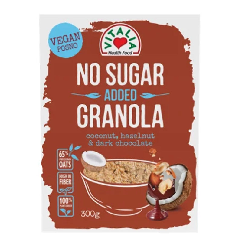 Vitalia Health Food Granola Dark Chocolate Coconut & Hazelnut No Sugar Added - 300g