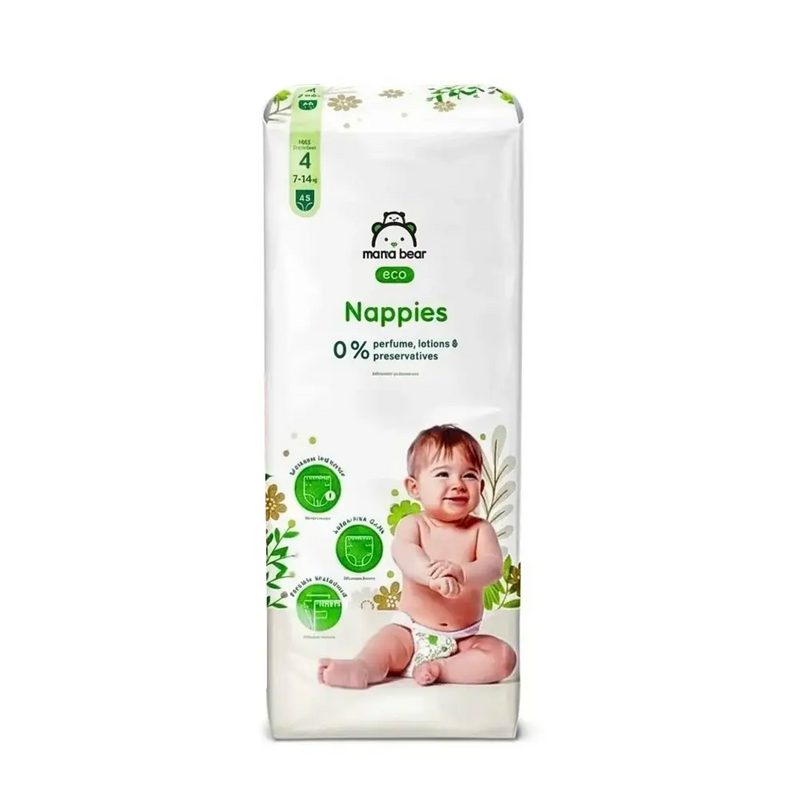 Mama Bear Couches Écologiques Taille 4 (7-14Kg) – 48 Unités