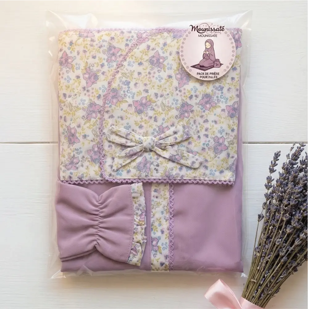 Pack de Prière Mounissate (Robe + Foulard + Sac + Tapis)