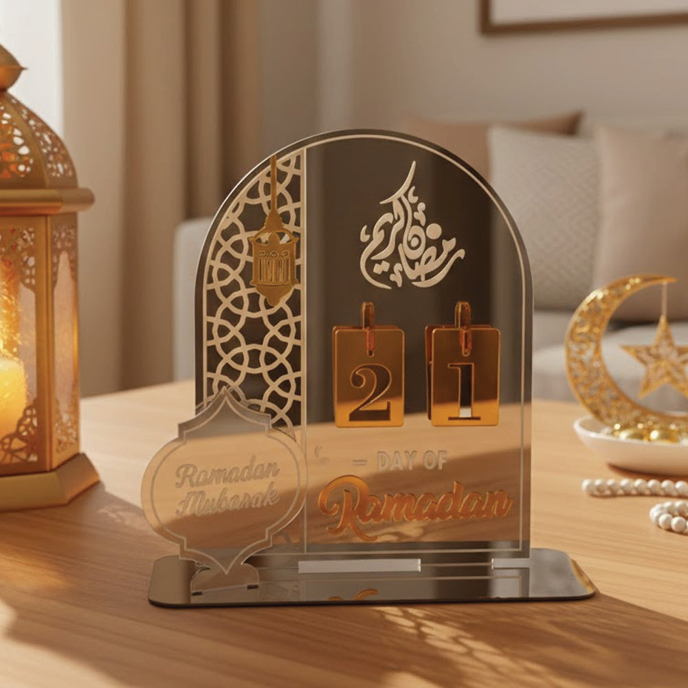 Décoration en Acrylique Calendrier Ramadan - Argenté