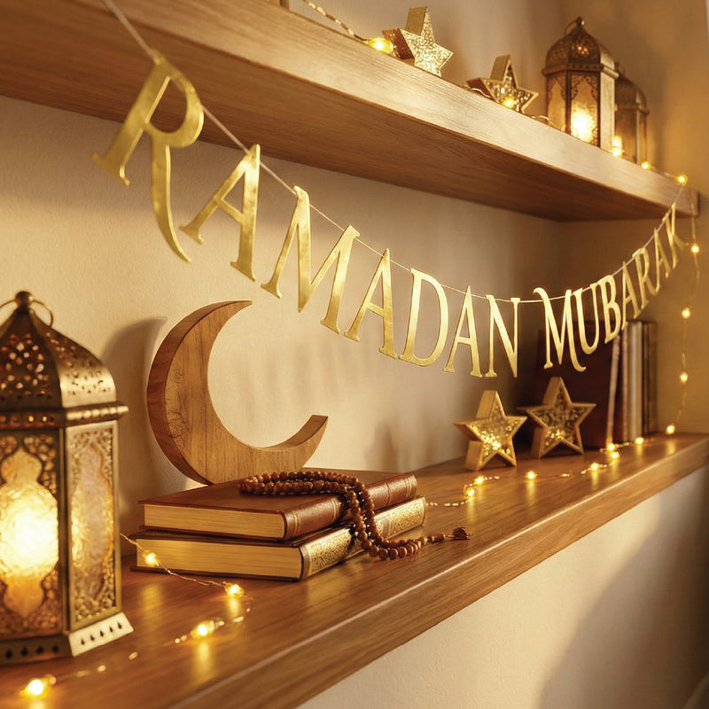 لافتة حروف رمضان 3 متر - ذهبي
