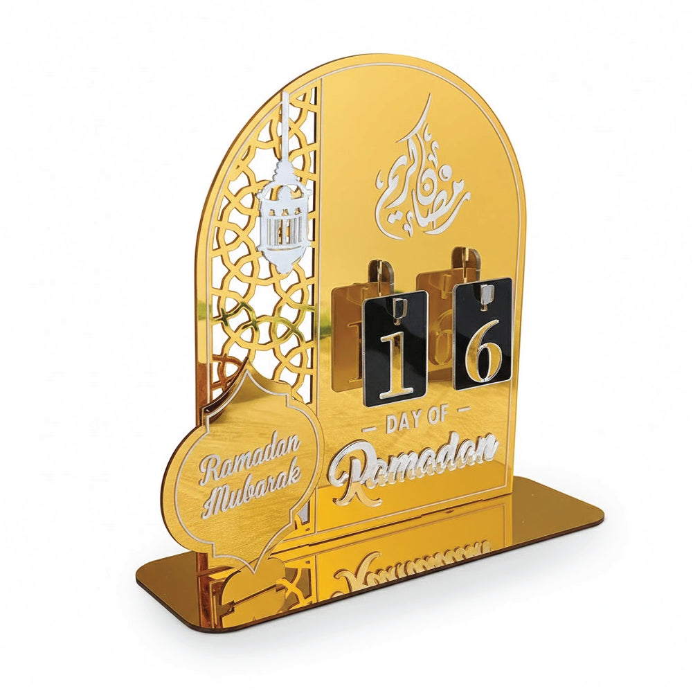 Décoration en Acrylique Calendrier Ramadan - Doré
