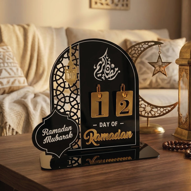 Calendario Ramadán Decoración Acrílico - Negro