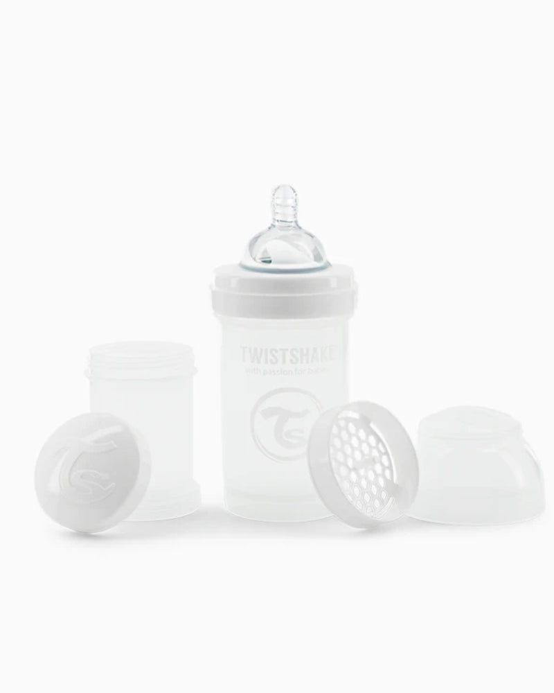 Offre : 1 Biberon Anti-Colique Twistshake 180ml - Blanc = 2 Gratuits!