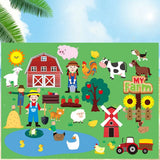Tapis Mural Éducatif en Feutrine – Thème La Ferme