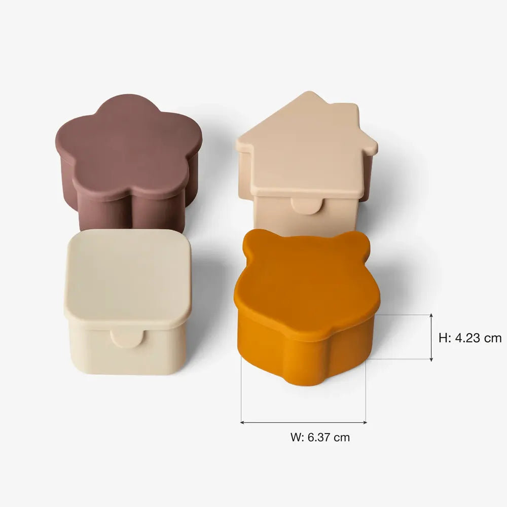 Citron Set de 4 Organisateurs Boîte à Repas – Beige Caramel et Prune