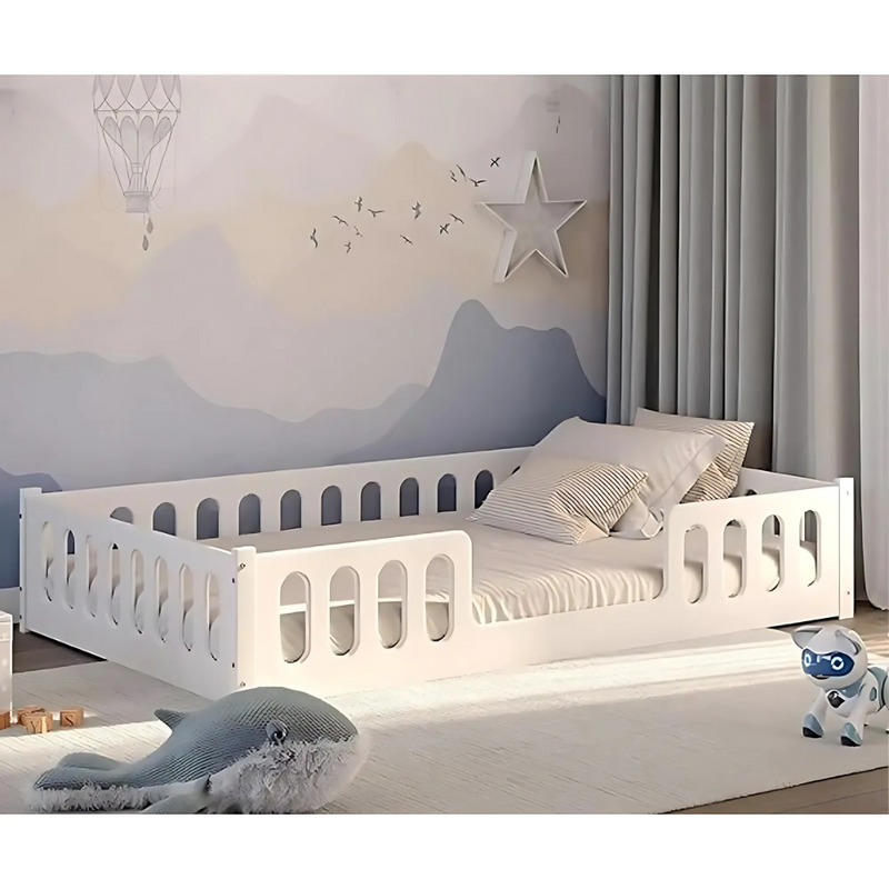 Sábana bajera Bambidou para cama Montessori 120x190 cm - Blanco