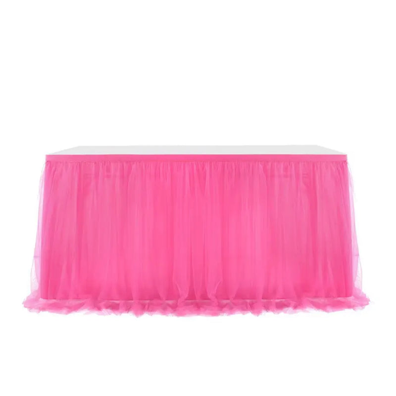 Jupe de table en tulle 426 x 74 cm - Rose