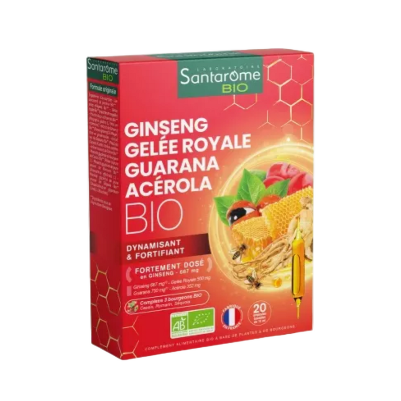 Santarome Ginseng Jalea Real Guaraná Acerola Bio – 20 ampollas