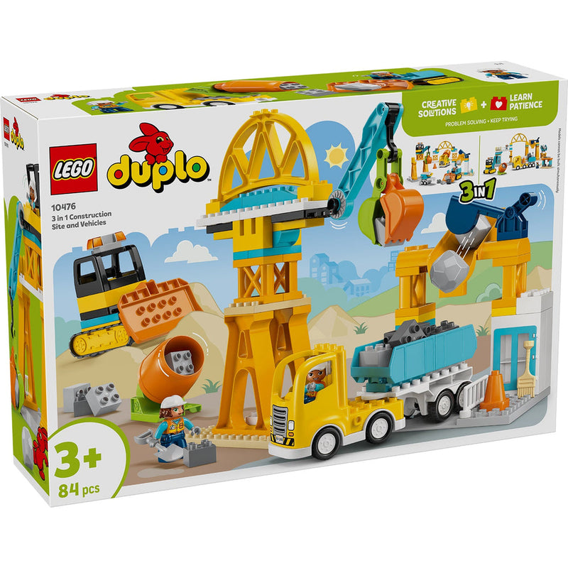 Lego DUPLO - Le chantier et les véhicules de construction 3-en-1 - 84 pièces 3A+