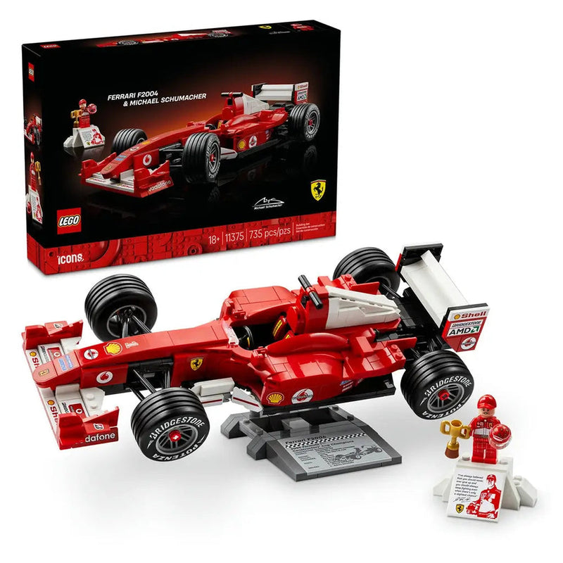 Lego Icons - Ferrari F2004 et Michael Schumacher - 735 pièces 18A+