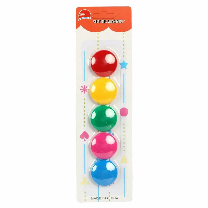 M.Office 5 Aimants Ronds Multicolores
