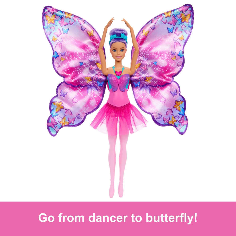 Mattel Barbie Dance and Flutter Poupée Danseuse Papillon 2-en-1 – 3A+