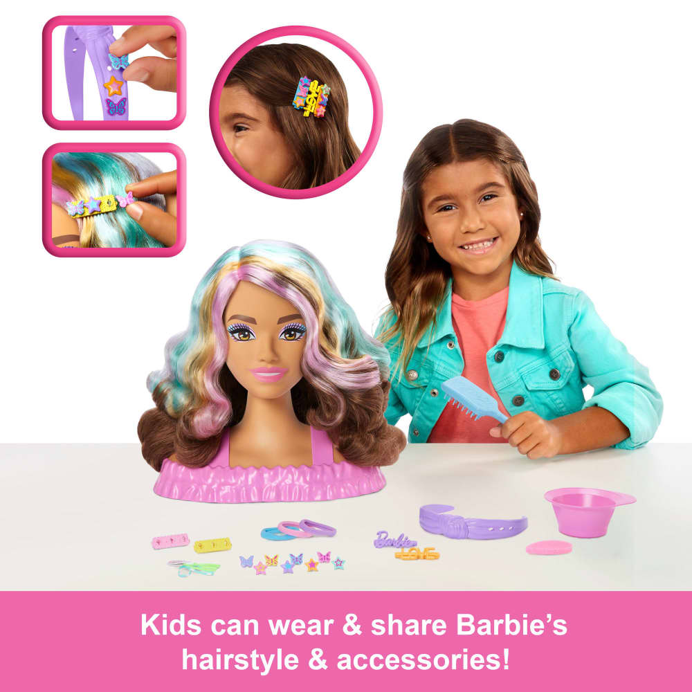 Mattel Barbie Tête à Coiffer Color Reveal Cheveux Bruns – 3A+