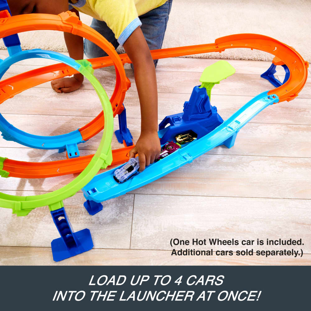 Mattel Hot Wheels Piste Looping Cyclone avec Voiture – 4A+