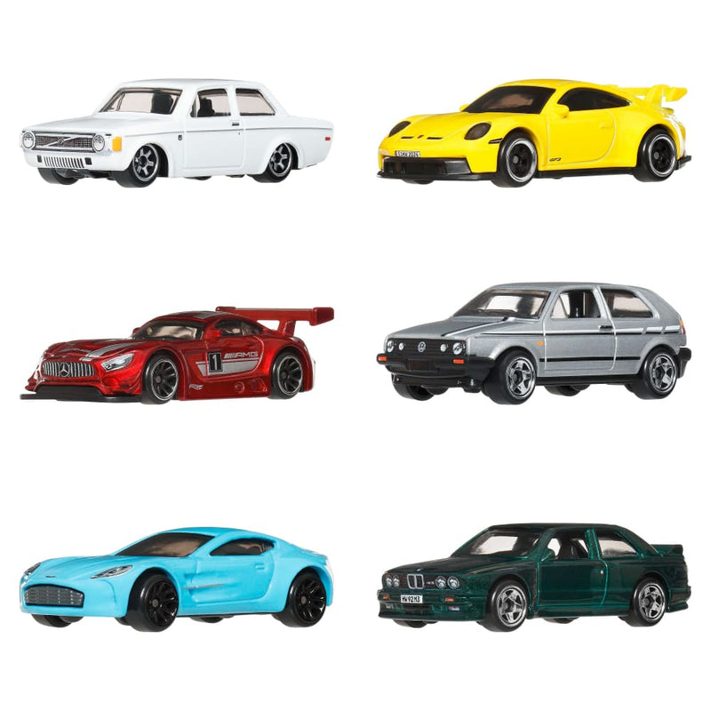 Mattel Hot Wheels Euro Style Multipack 6 Vehicles – Age 3+