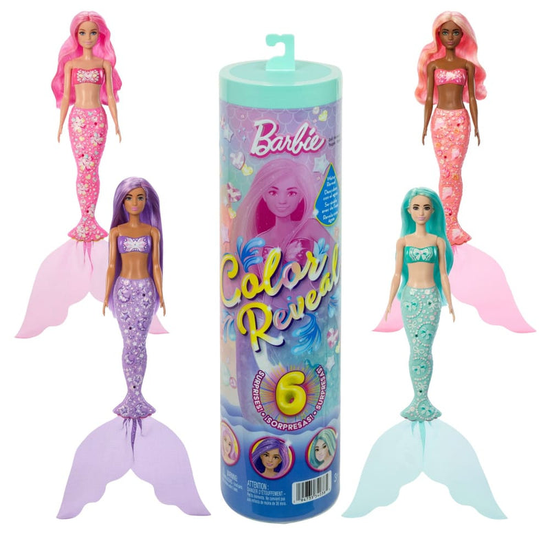 Mattel Barbie Color Reveal Color-Changing Mermaid Doll – Age 3+