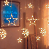 Guirlande Lumineuse LED Transparente Lune & Étoile 3 Mètres