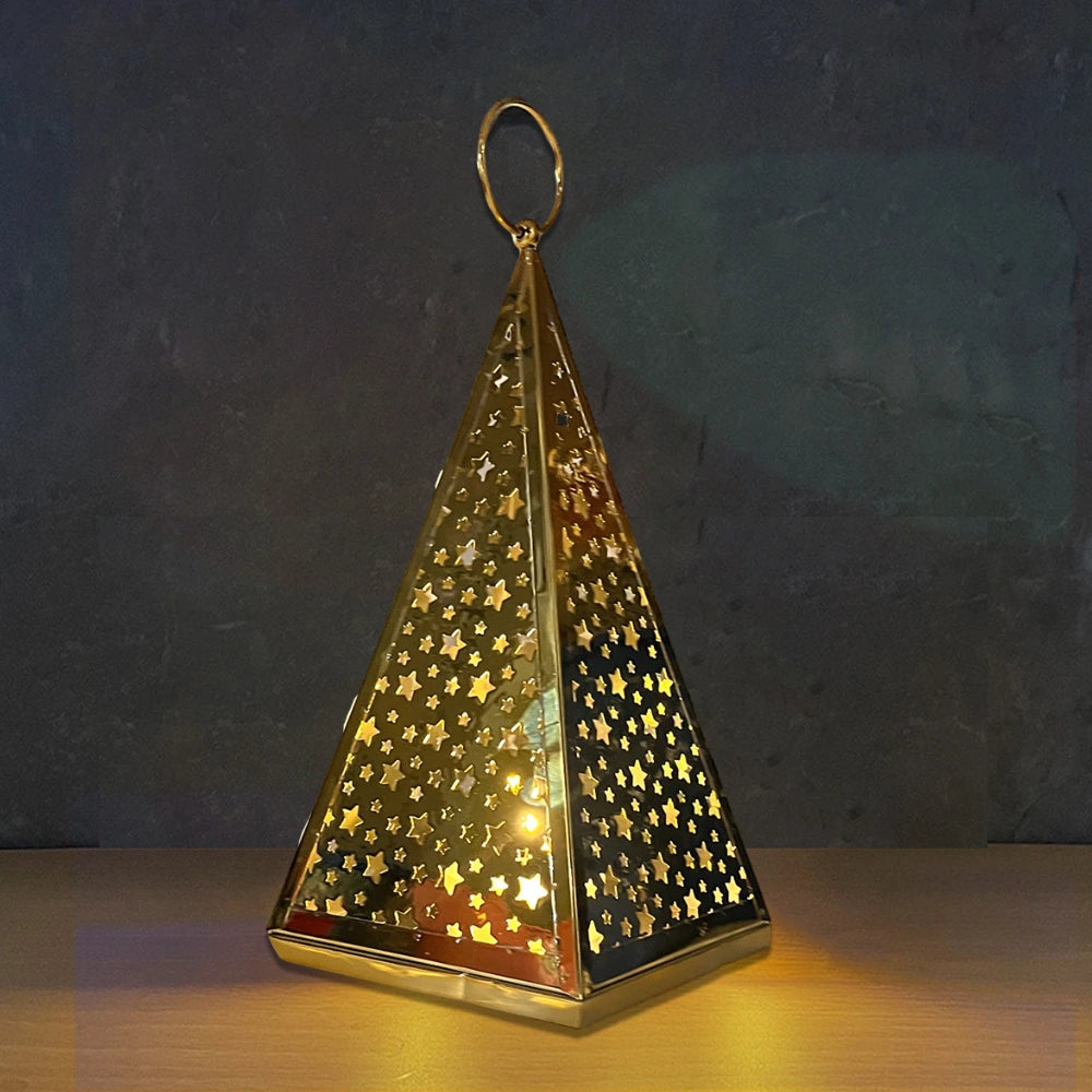 Ornement Lampe en Métal 14x14x29cm - Dorée
