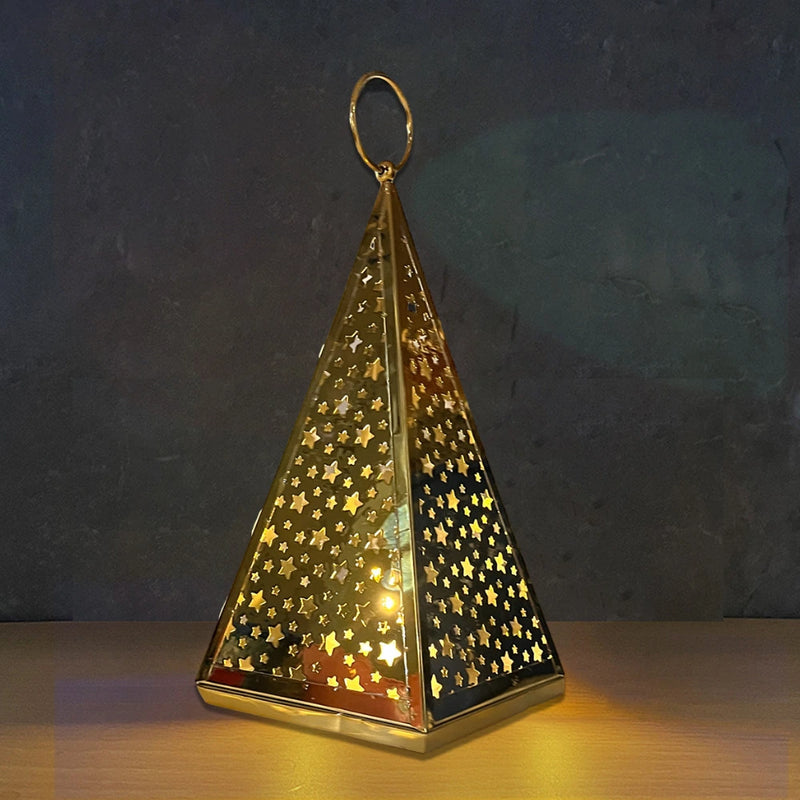 Ornement Lampe en Métal 14x14x29cm - Dorée