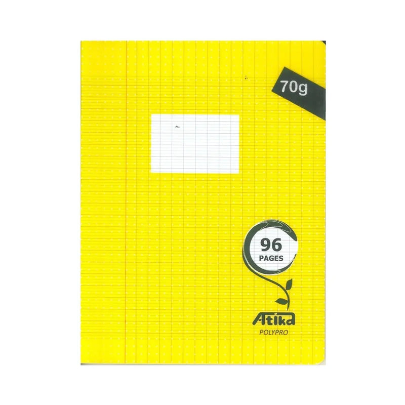 Atika Cahier Piqure Petit Format 96 Pages Seyès 70g - Jaune