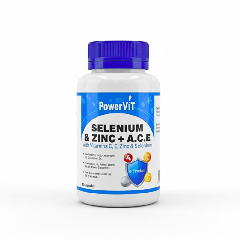 Powervit Selenio y Zinc +A.C.E 60 Cápsulas