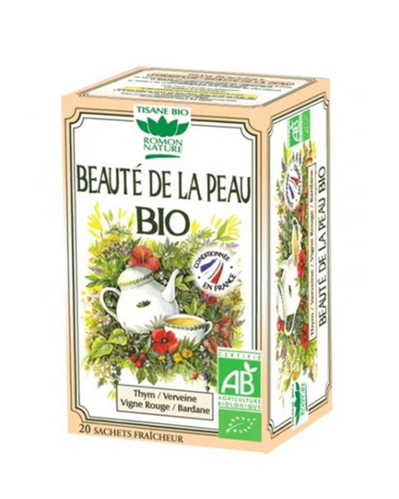 Té de hierbas orgánico Romon Nature para la belleza de la piel - 20 bolsitas