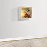 Wlidaty Home Cube Mural Fond Jaune 23x23 cm