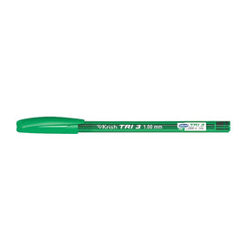 Krish Boîte de 50 Stylos à bille Tri-3, 1,00 mm - Vert