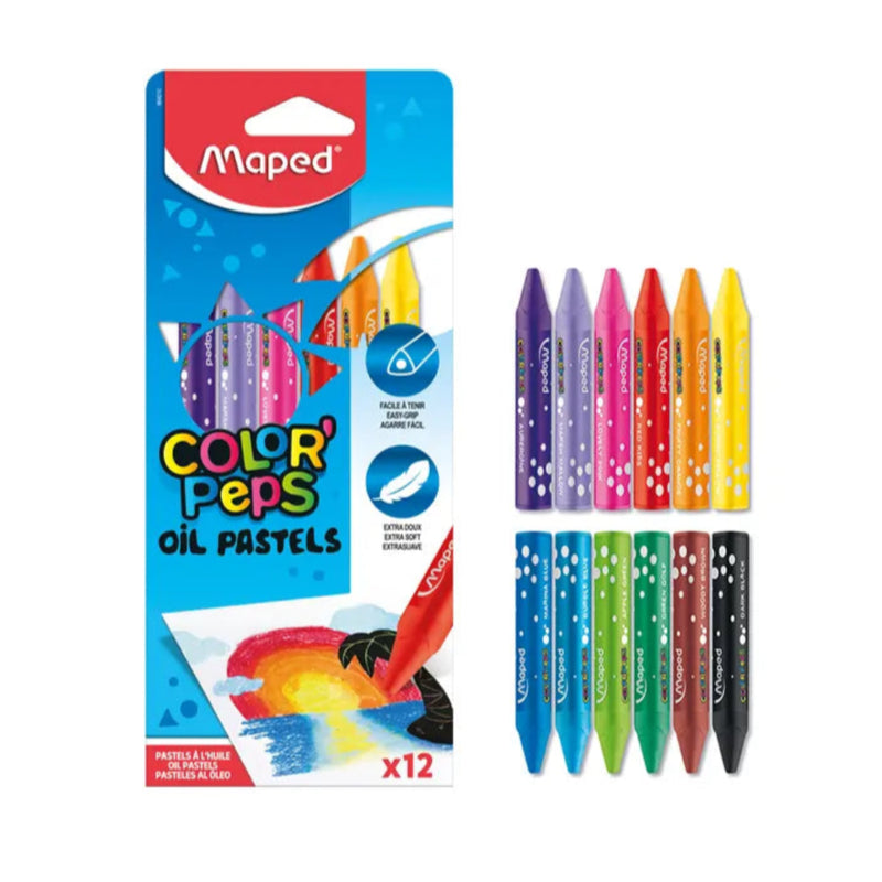 Crayones de cera pastel al óleo Maped en caja de 12