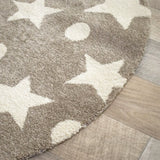 Tapis Rond Etoilino Taupe Crème
