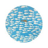 Tapis Poissina Turquoise Crème