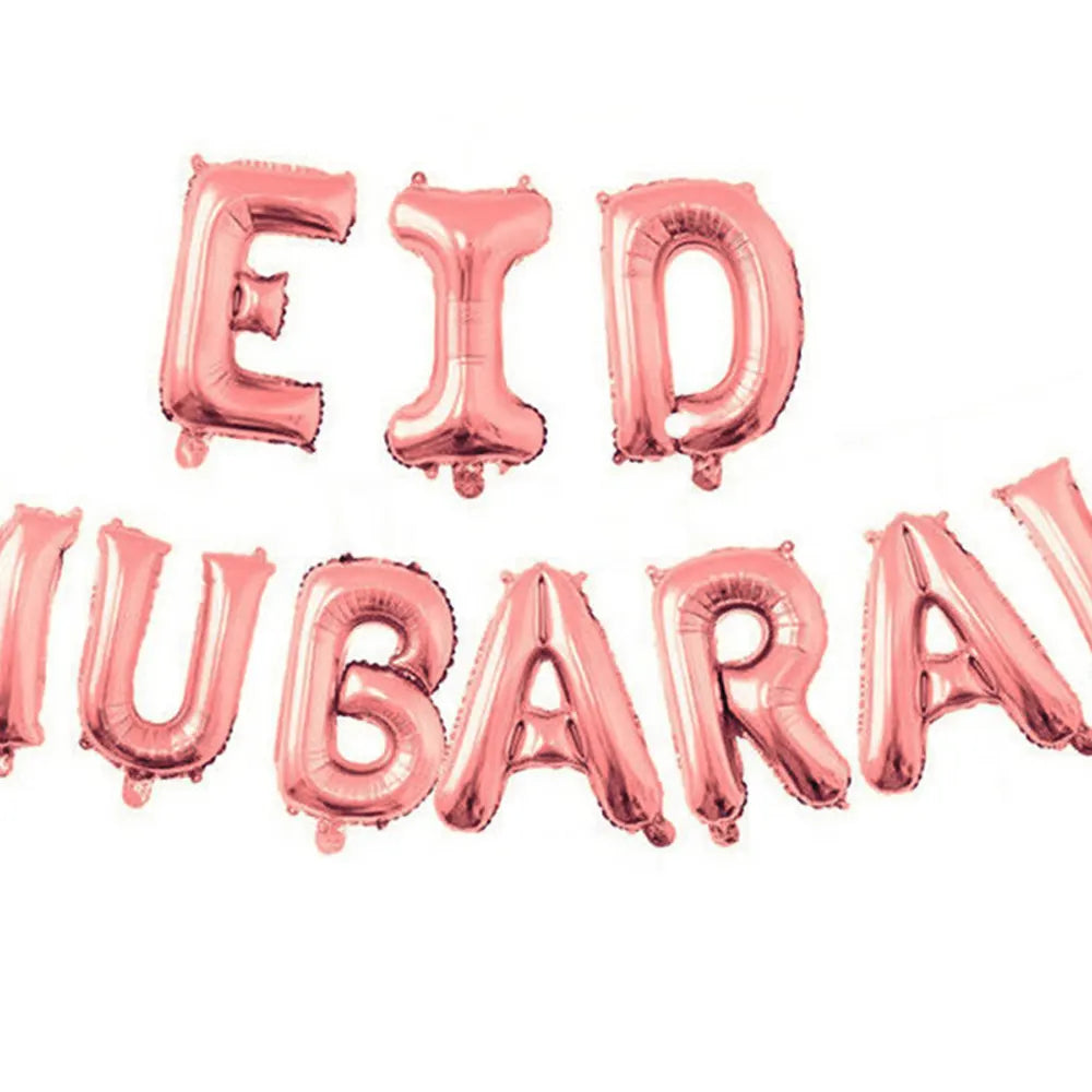 Bannière Eid Mubarak en Aluminium 10 pièces – Rose Gold