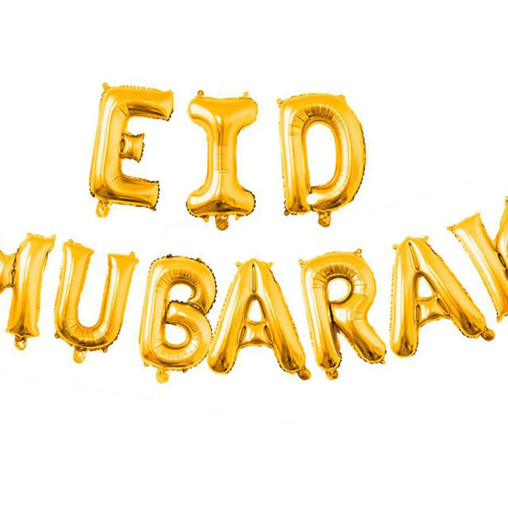 Bannière Eid Mubarak en Aluminium 10 pièces – Doré