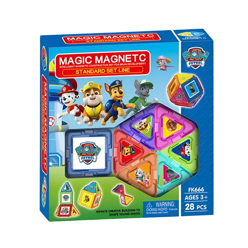 Bloc de Construction Magnétique Paw Patrol - 26 Pièces - 3A+