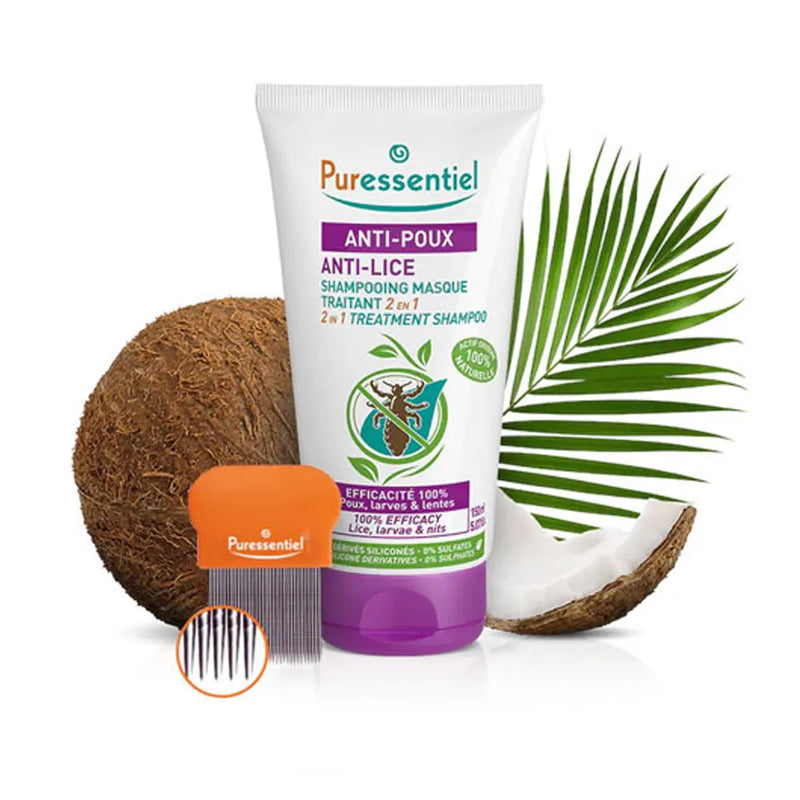 Puressentiel Anti-Lice 2-in-1 Shampoo & Treatment Mask with Comb - 150ml