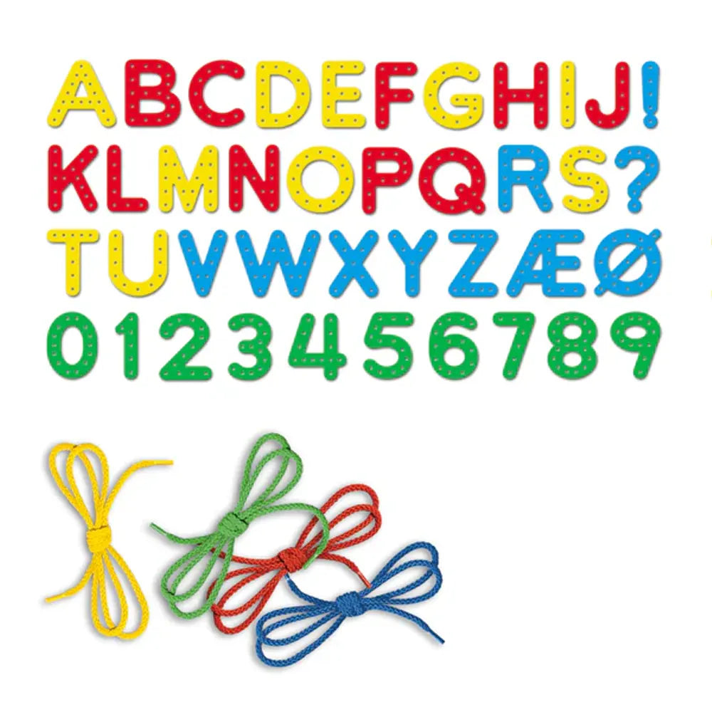 Quercetti Jeu de Laçage Montessori ABC 123 - 3A+