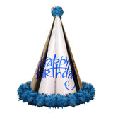 Chapeau d’Anniversaire à Pompon Brillant – Bleu