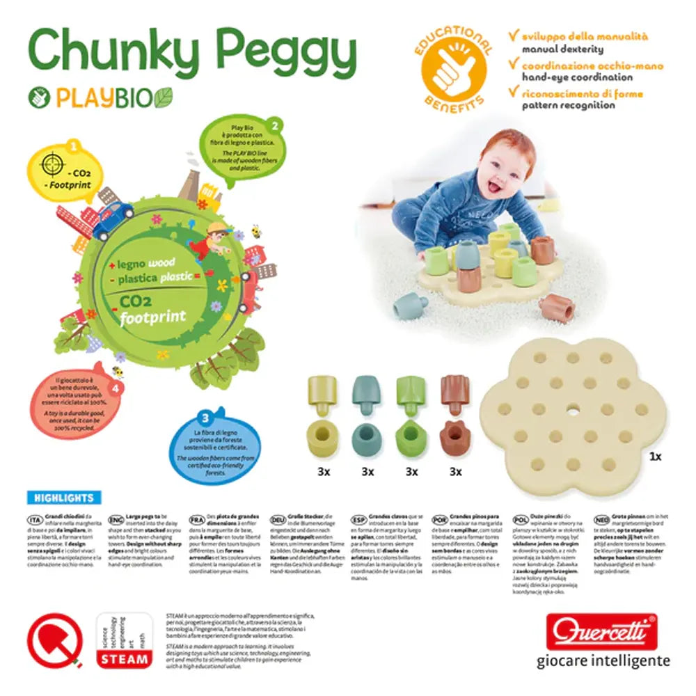 Quercetti Jeu de Motricite Chunky Peggy - 12M+