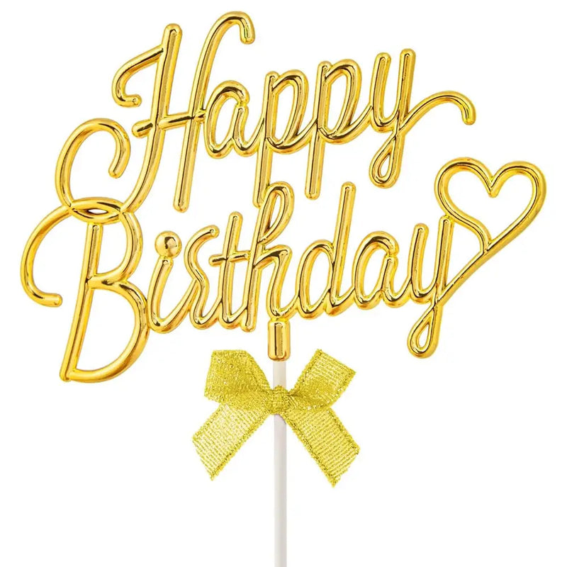 Cake Topper Happy Birthday - Doré