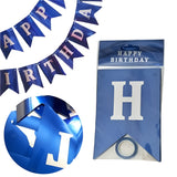 Bannière Happy Birthday - Bleu & Argenté